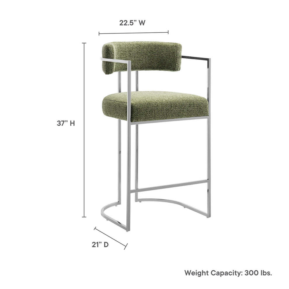 Huron Curved Back Fabric and Metal Counter Stool by Modway | Counter Stools | Modishstore - 19