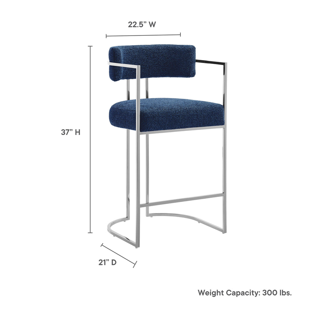 Huron Curved Back Fabric and Metal Counter Stool by Modway | Counter Stools | Modishstore - 29