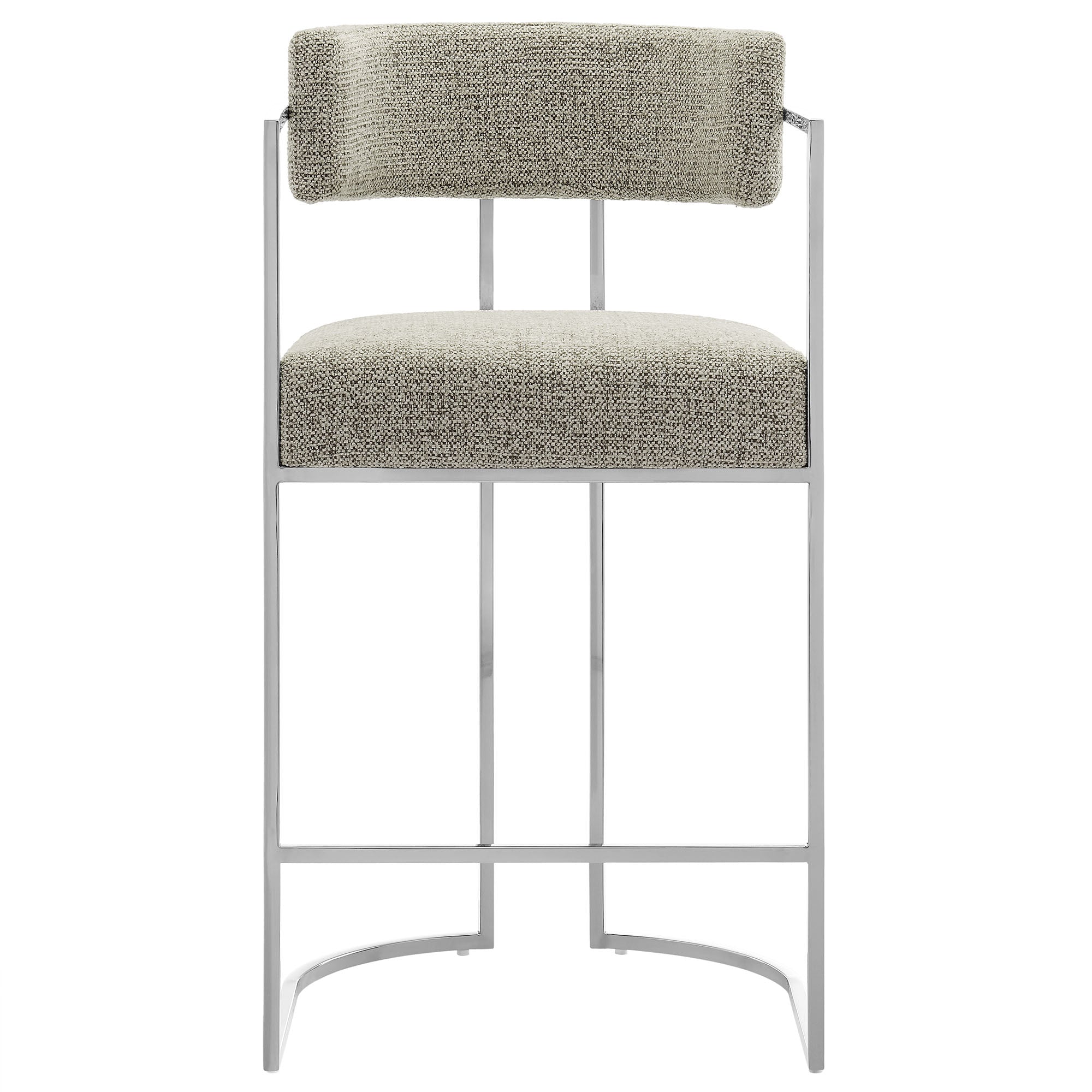 Huron Curved Back Fabric and Metal Counter Stool - Thumbnail 5