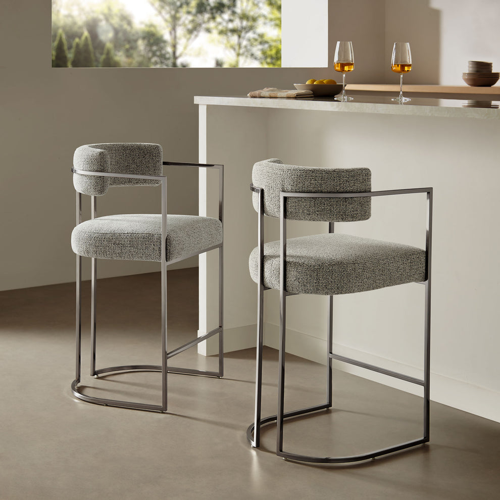 Huron Curved Back Fabric and Metal Counter Stool by Modway | Counter Stools | Modishstore - 37