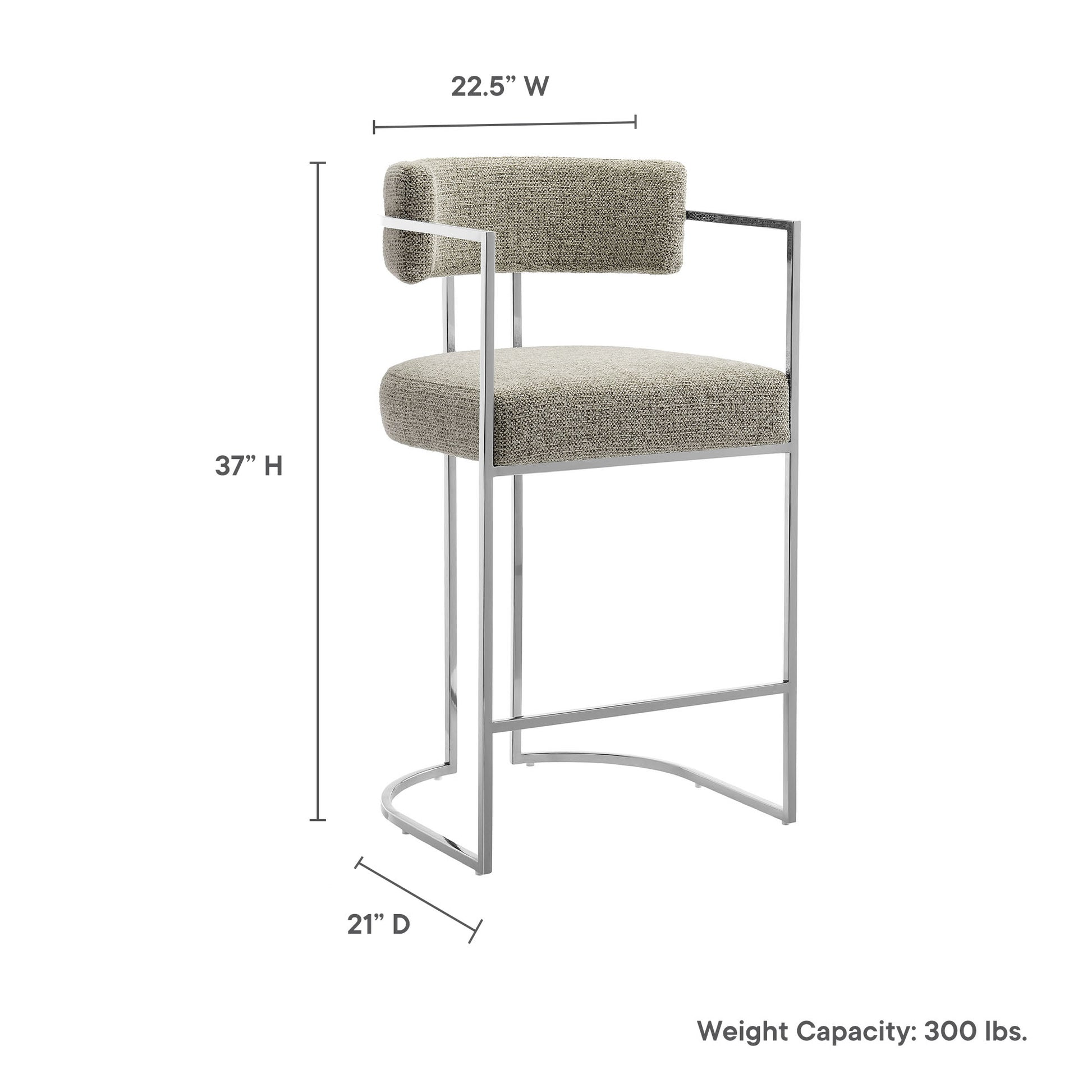 Huron Curved Back Fabric and Metal Counter Stool by Modway | Counter Stools | Modishstore - 39