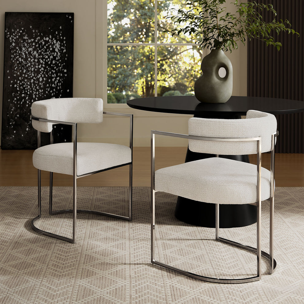 Huron Curved Back Fabric and Metal Dining Accent Chair by Modway | Accent Chairs | Modishstore - 1