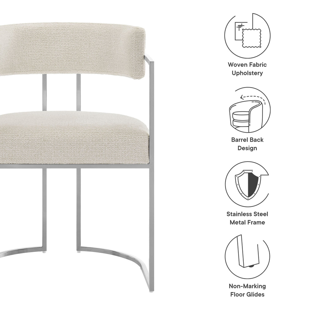 Huron Curved Back Fabric and Metal Dining Accent Chair by Modway | Accent Chairs | Modishstore - 8