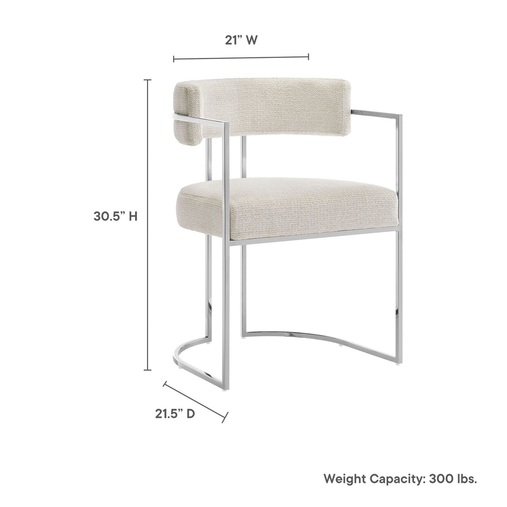 Huron Curved Back Fabric and Metal Dining Accent Chair by Modway | Accent Chairs | Modishstore - 9