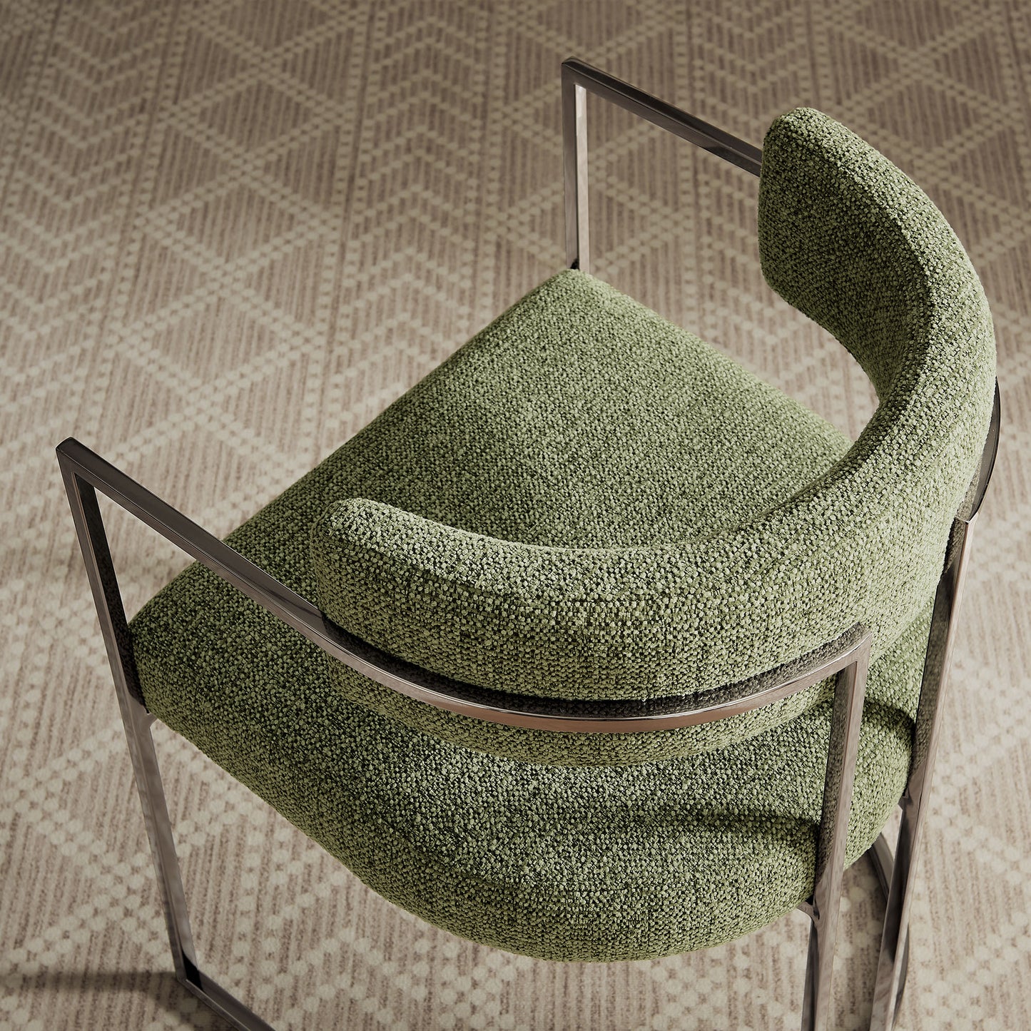 Huron Curved Back Fabric and Metal Dining Accent Chair by Modway | Accent Chairs | Modishstore - 16