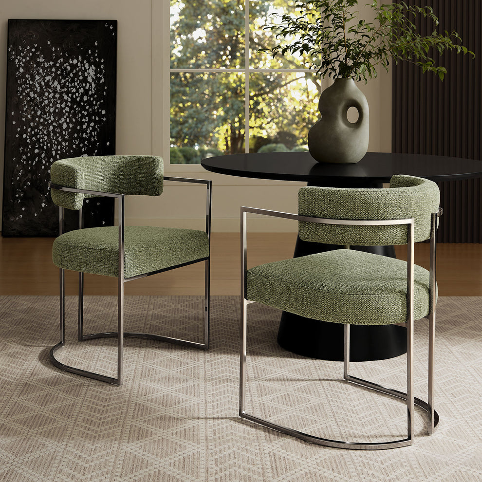 Huron Curved Back Fabric and Metal Dining Accent Chair by Modway | Accent Chairs | Modishstore - 17