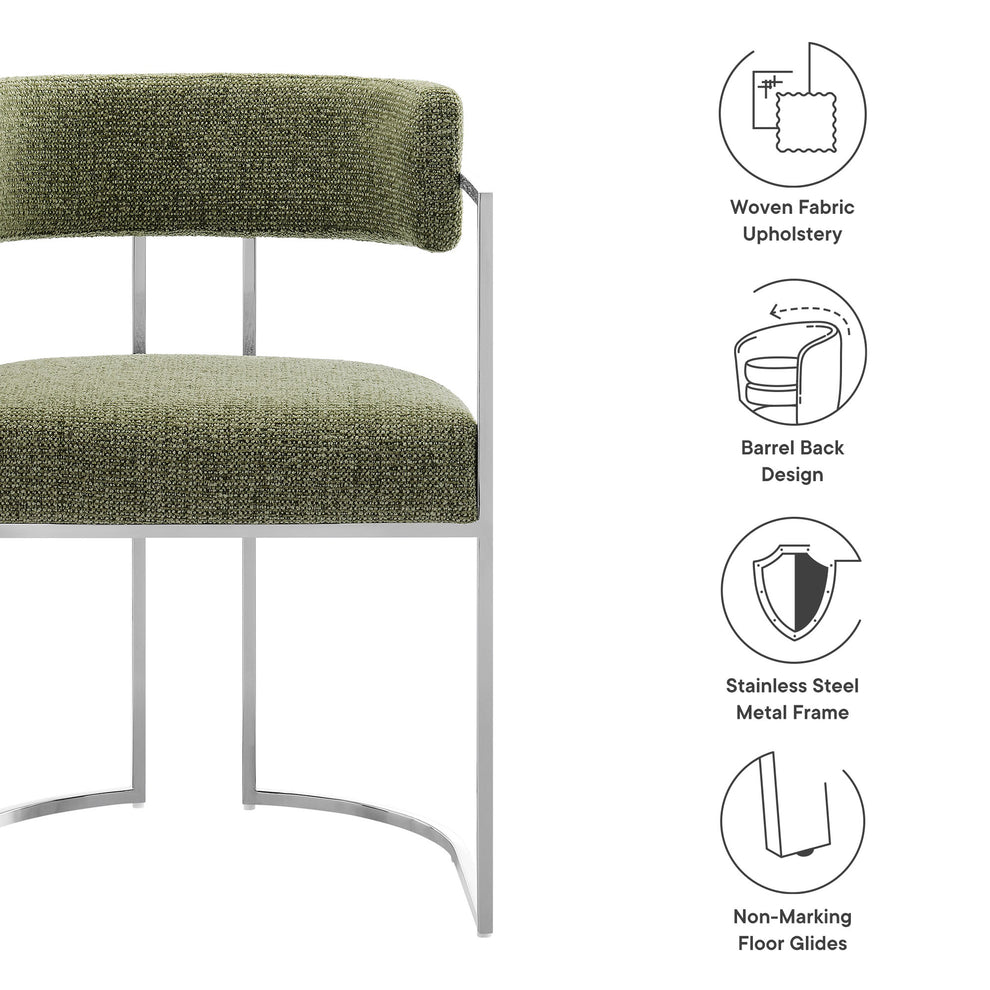 Huron Curved Back Fabric and Metal Dining Accent Chair by Modway | Accent Chairs | Modishstore - 18
