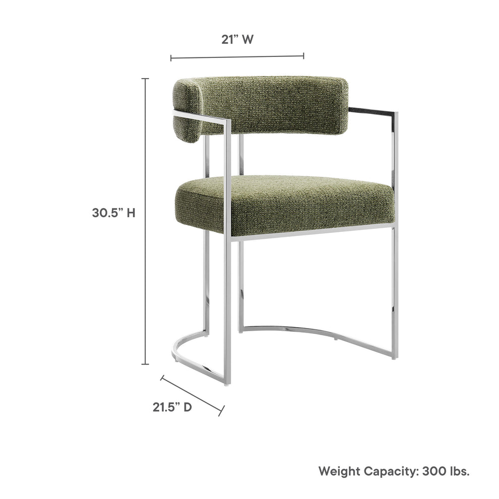 Huron Curved Back Fabric and Metal Dining Accent Chair by Modway | Accent Chairs | Modishstore - 19