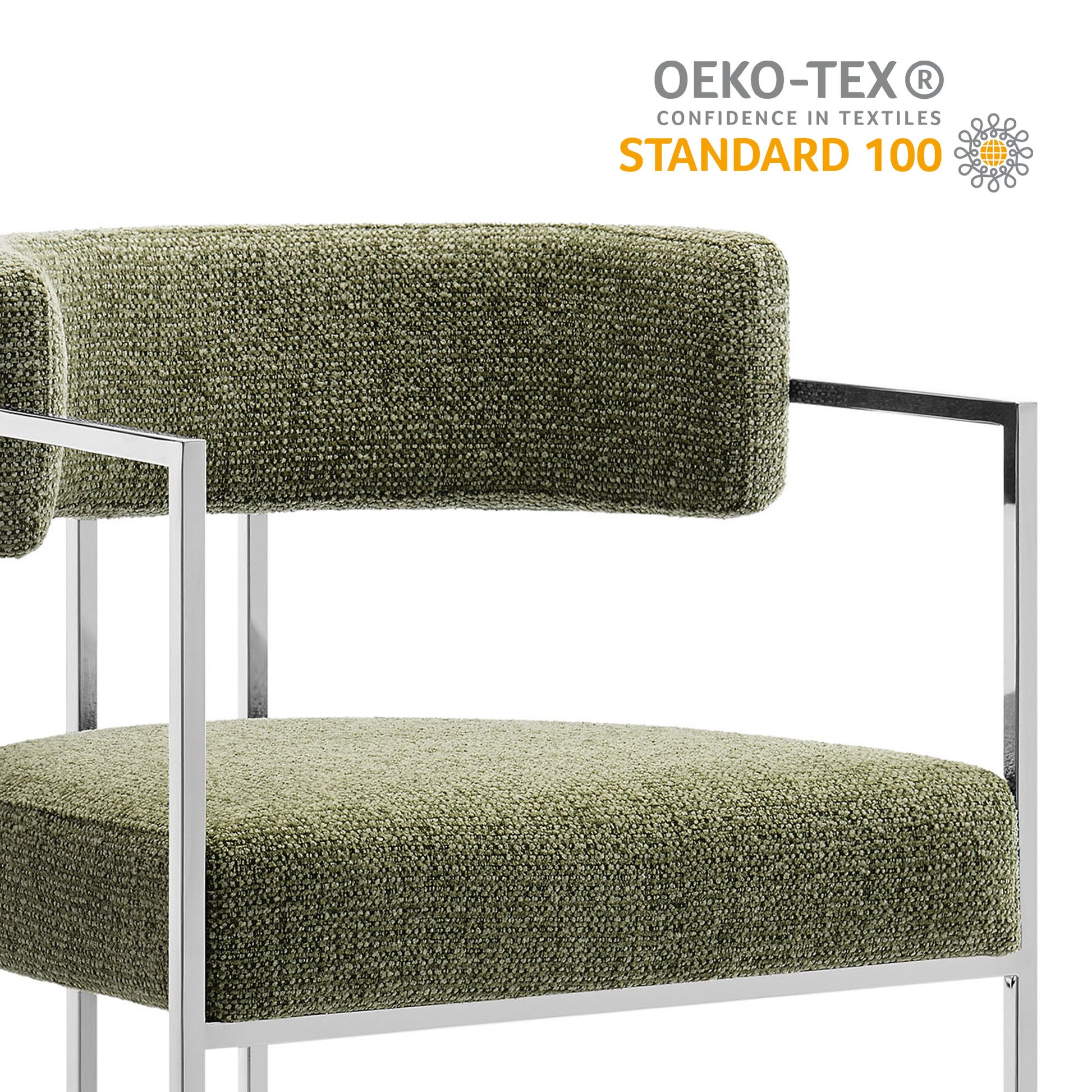 Huron Curved Back Fabric and Metal Dining Accent Chair by Modway | Accent Chairs | Modishstore - 20