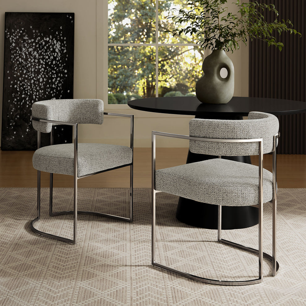 Huron Curved Back Fabric and Metal Dining Accent Chair by Modway | Accent Chairs | Modishstore - 37