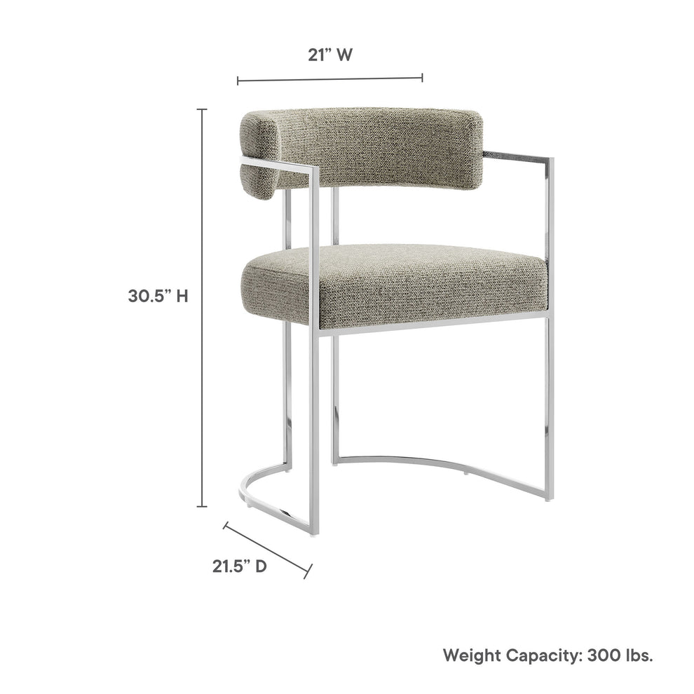 Huron Curved Back Fabric and Metal Dining Accent Chair by Modway | Accent Chairs | Modishstore - 39