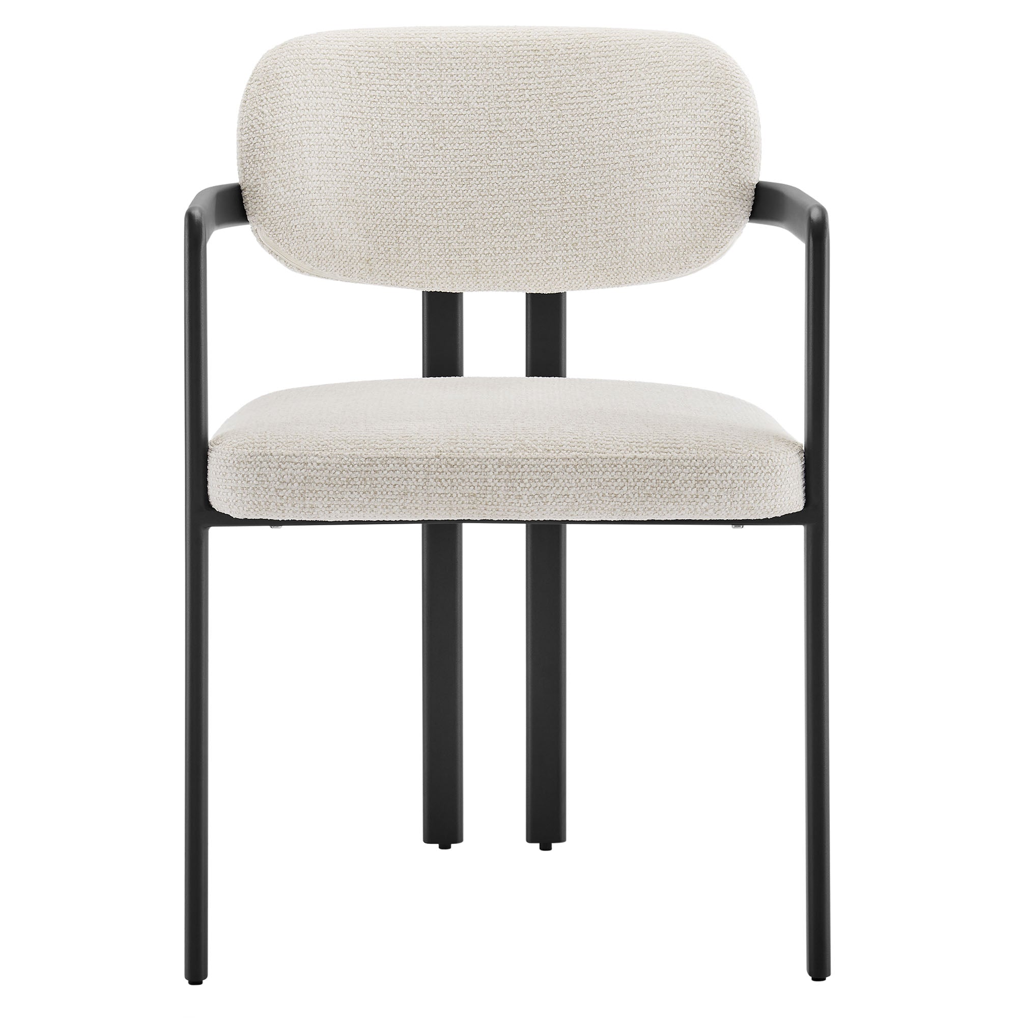 Elio Barrel Fabric and Metal Dining Chair - Thumbnail 5