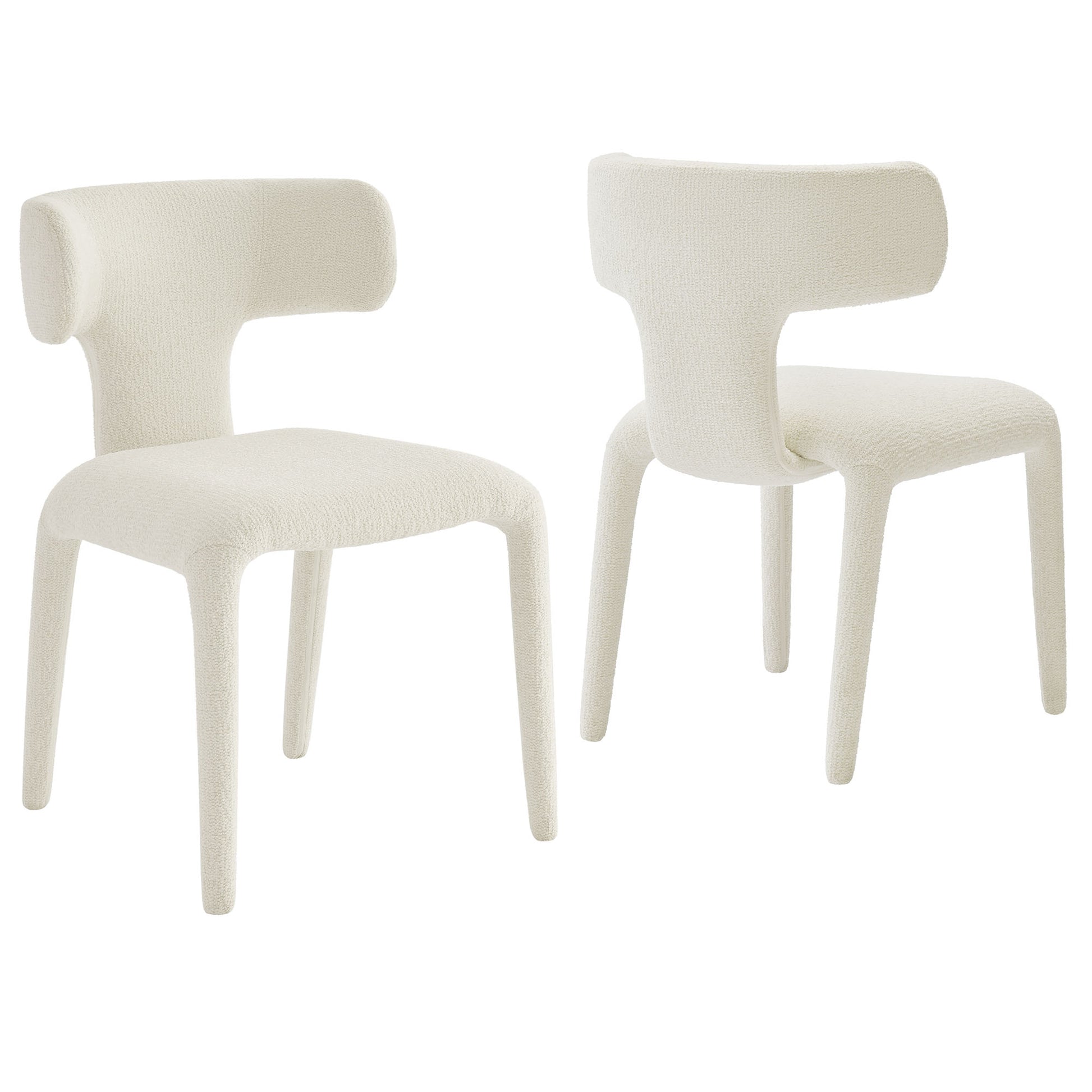 Stellan Curved Back Boucle Upholstered Dining Chair Set of 2 by Modway | Dining Chairs | Modishstore - 2