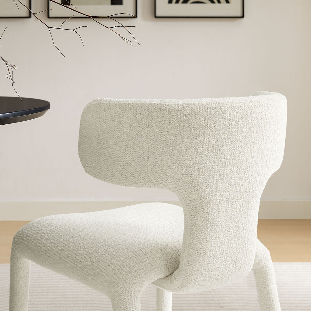Stellan Curved Back Boucle Upholstered Dining Chair Set of 2 by Modway | Dining Chairs | Modishstore - 8