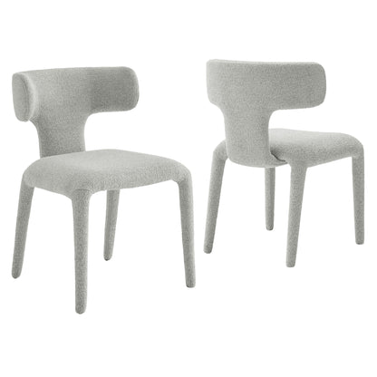 Stellan Curved Back Boucle Upholstered Dining Chair Set of 2 by Modway | Dining Chairs | Modishstore - 12