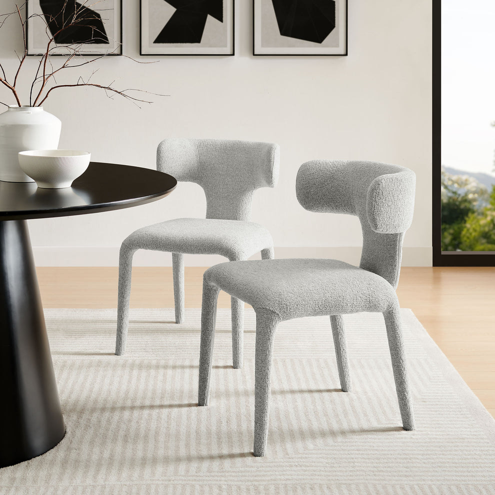 Stellan Curved Back Boucle Upholstered Dining Chair Set of 2 by Modway | Dining Chairs | Modishstore - 19