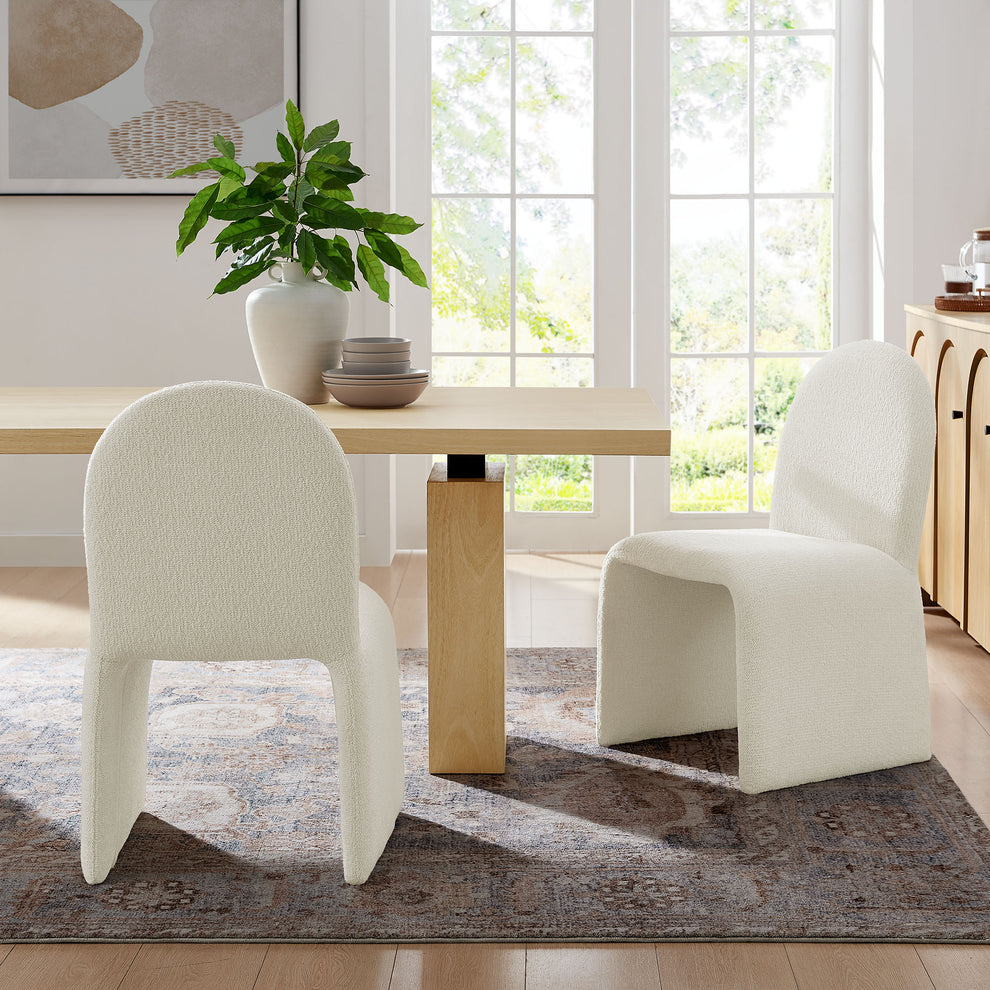 Junia Boucle Upholstered Arch Armless Dining Chair by Modway | Dining Chairs | Modishstore - 1