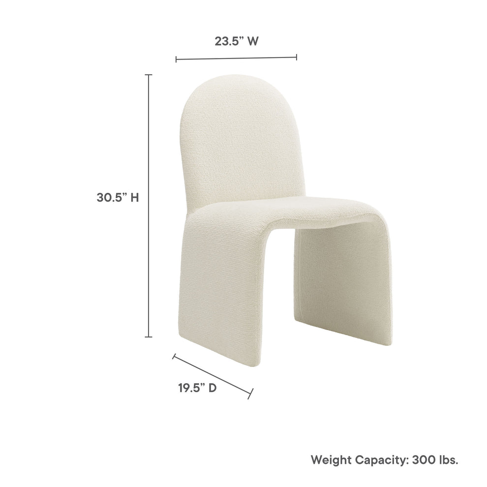 Junia Boucle Upholstered Arch Armless Dining Chair by Modway | Dining Chairs | Modishstore - 9