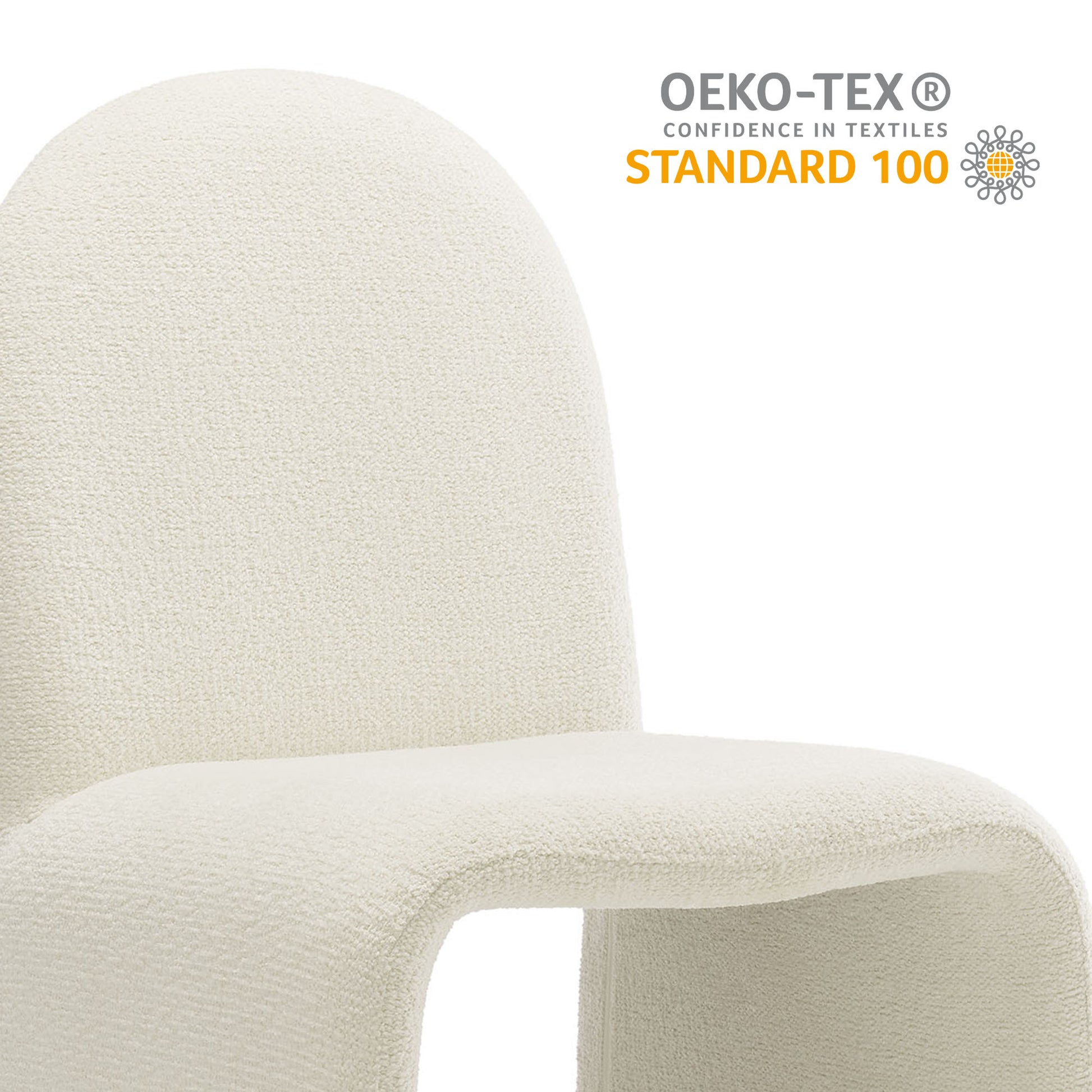 Junia Boucle Upholstered Arch Armless Dining Chair by Modway | Dining Chairs | Modishstore - 10