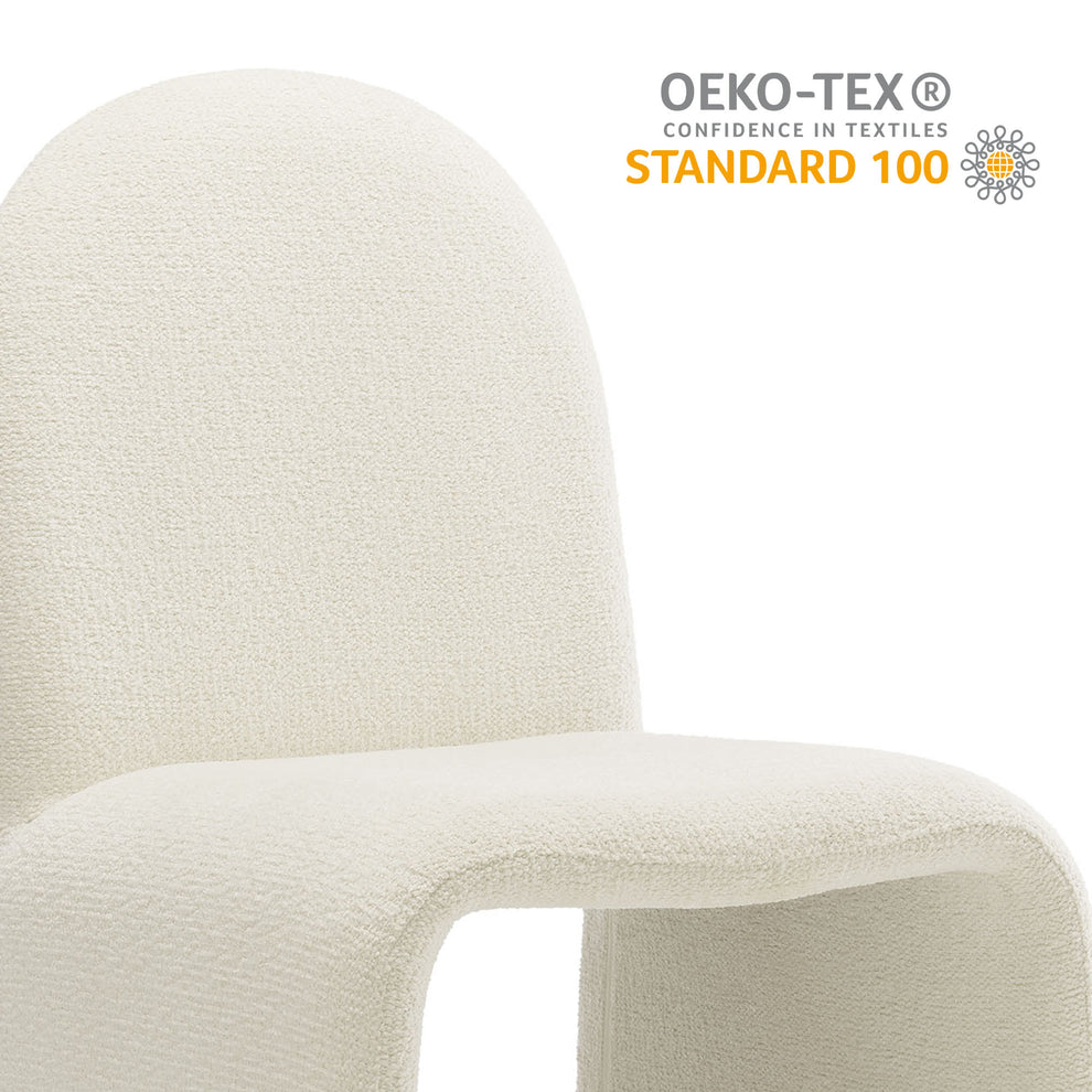 Junia Boucle Upholstered Arch Armless Dining Chair by Modway | Dining Chairs | Modishstore - 10