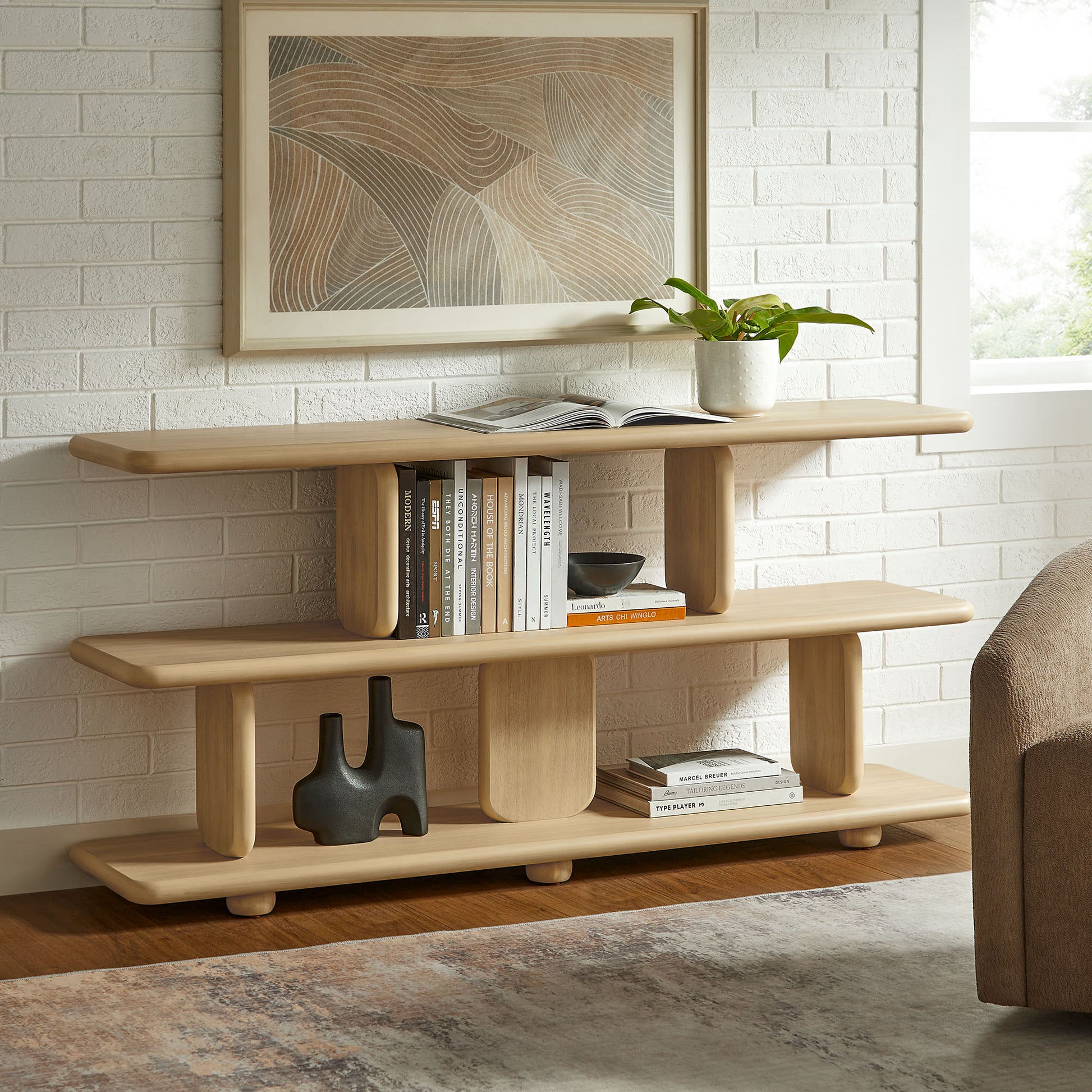 Lyle Sculptural 2-Tier Bookshelf by Modway | Bookshelfs | Modishstore - 1