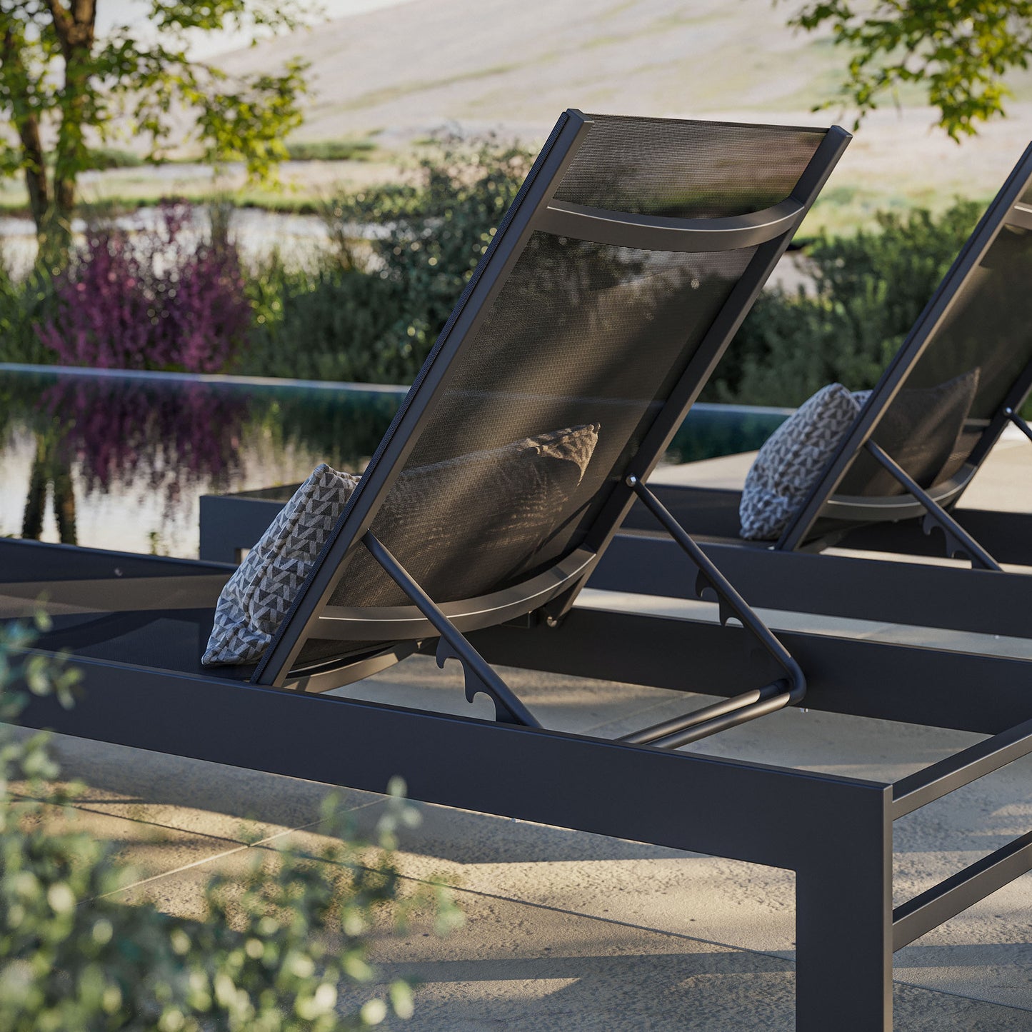 Tahoe Outdoor Patio Mesh and Aluminum Chaise Lounge by Modway | Sofas | Modishstore - 8