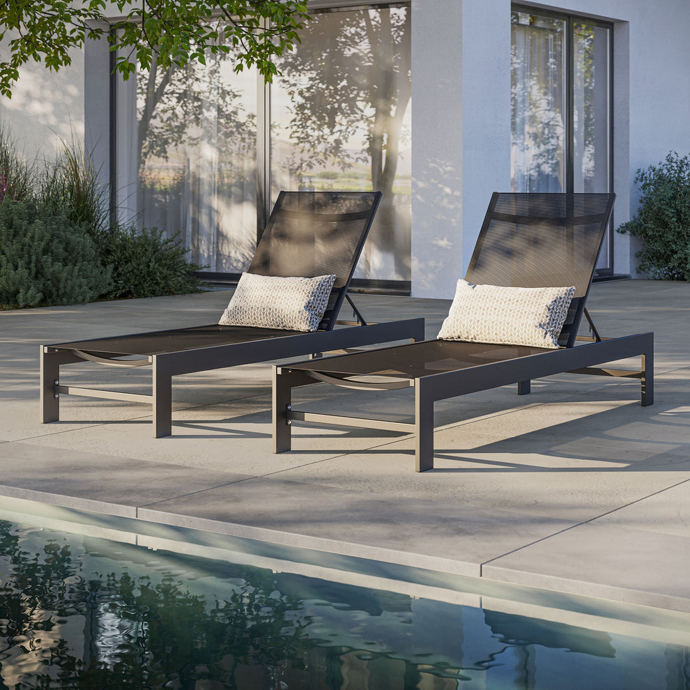 Tahoe Outdoor Patio Mesh and Aluminum Chaise Lounge by Modway | Sofas | Modishstore - 1
