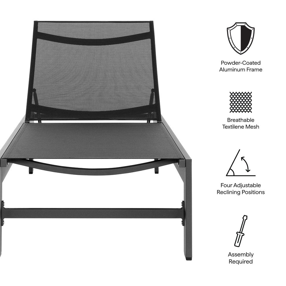 Tahoe Outdoor Patio Mesh and Aluminum Chaise Lounge by Modway | Sofas | Modishstore - 9
