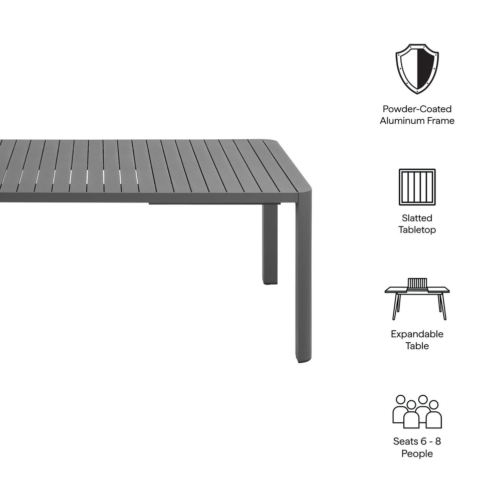 Tahoe Outdoor Patio Aluminum Extendable Dining Table by Modway | Outdoor Patio Daybed | Modishstore - 9