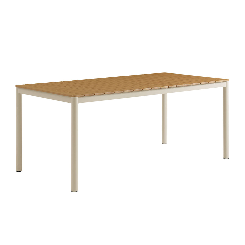 Finn 71" Outdoor Patio Aluminum Dining Table with Faux Wood Top by Modway | Outdoor Patio Daybed | Modishstore - 2