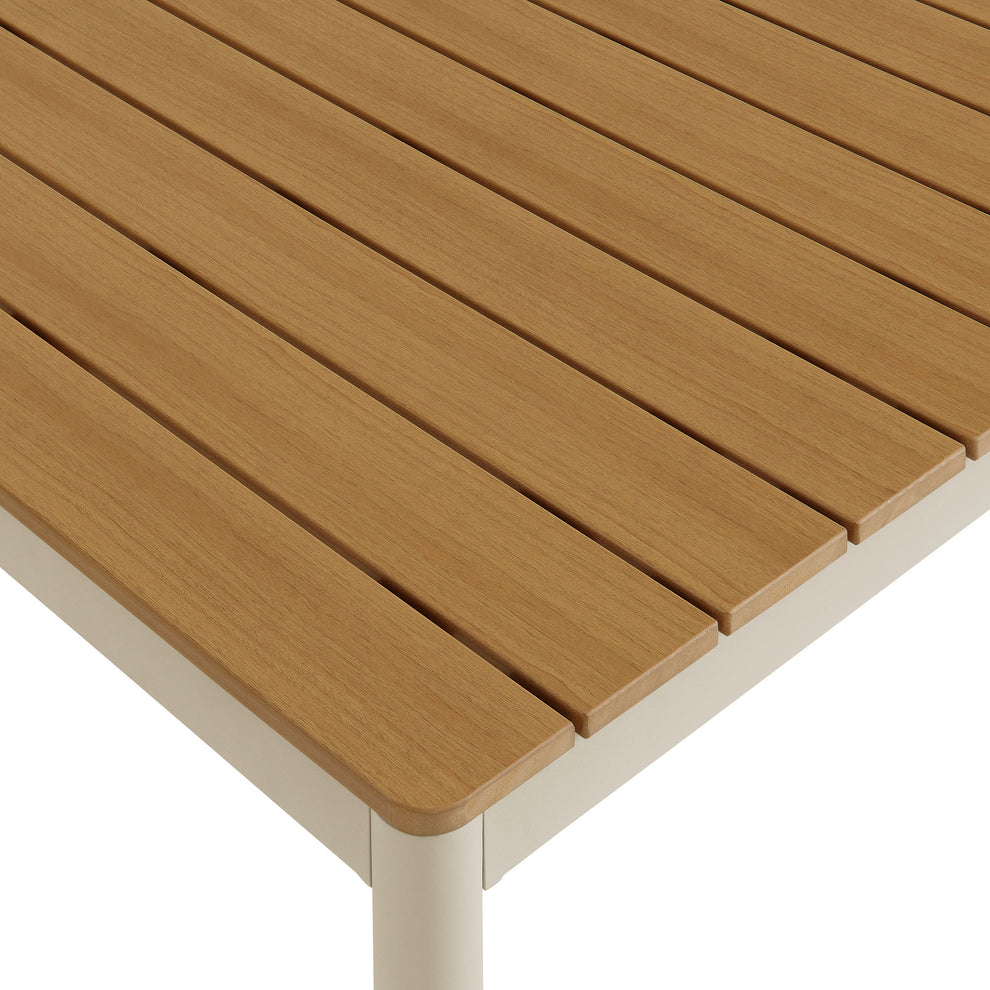 Finn 71" Outdoor Patio Aluminum Dining Table with Faux Wood Top by Modway | Outdoor Patio Daybed | Modishstore - 6