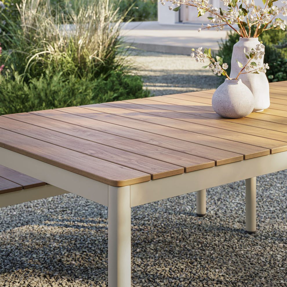 Finn 71" Outdoor Patio Aluminum Dining Table with Faux Wood Top by Modway | Outdoor Patio Daybed | Modishstore - 7
