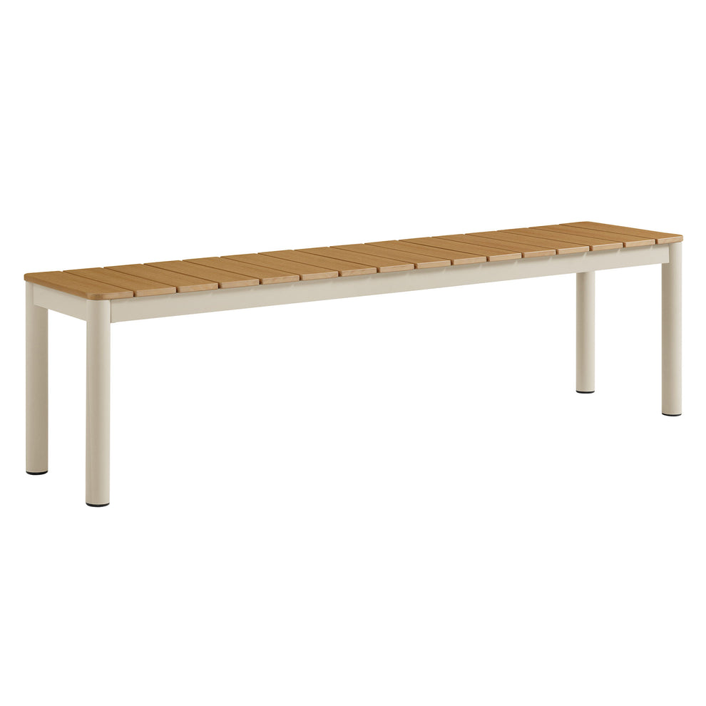 Finn Outdoor Patio Aluminum Bench with Faux Wood Top by Modway | Outdoor Patio Daybed | Modishstore - 2
