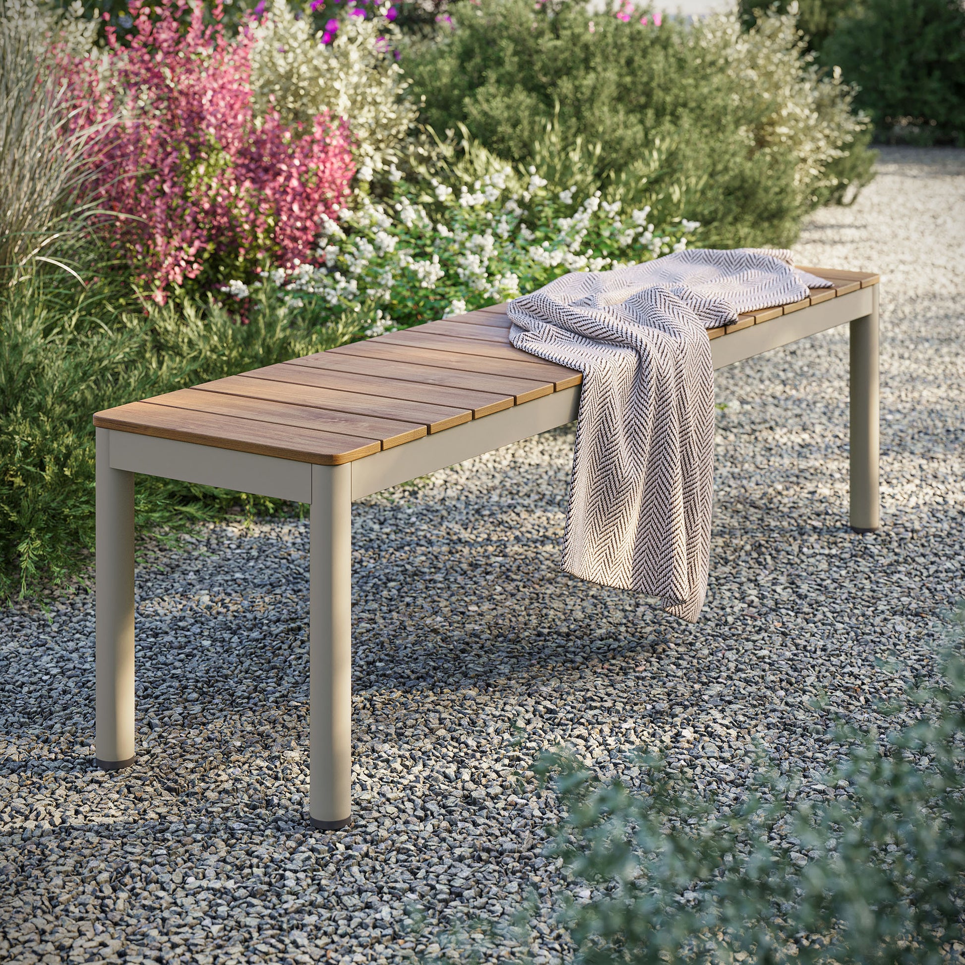 Finn Outdoor Patio Aluminum Bench with Faux Wood Top by Modway | Outdoor Patio Daybed | Modishstore - 1