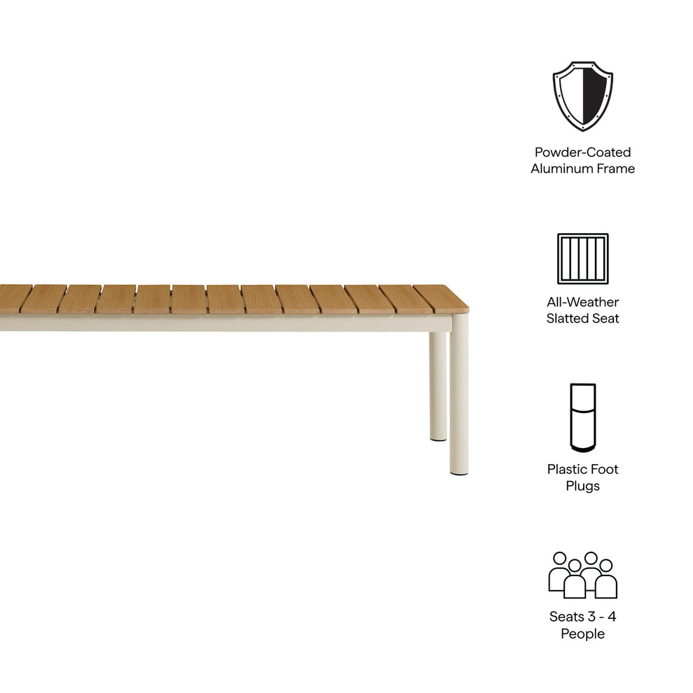 Finn Outdoor Patio Aluminum Bench with Faux Wood Top by Modway | Outdoor Patio Daybed | Modishstore - 8
