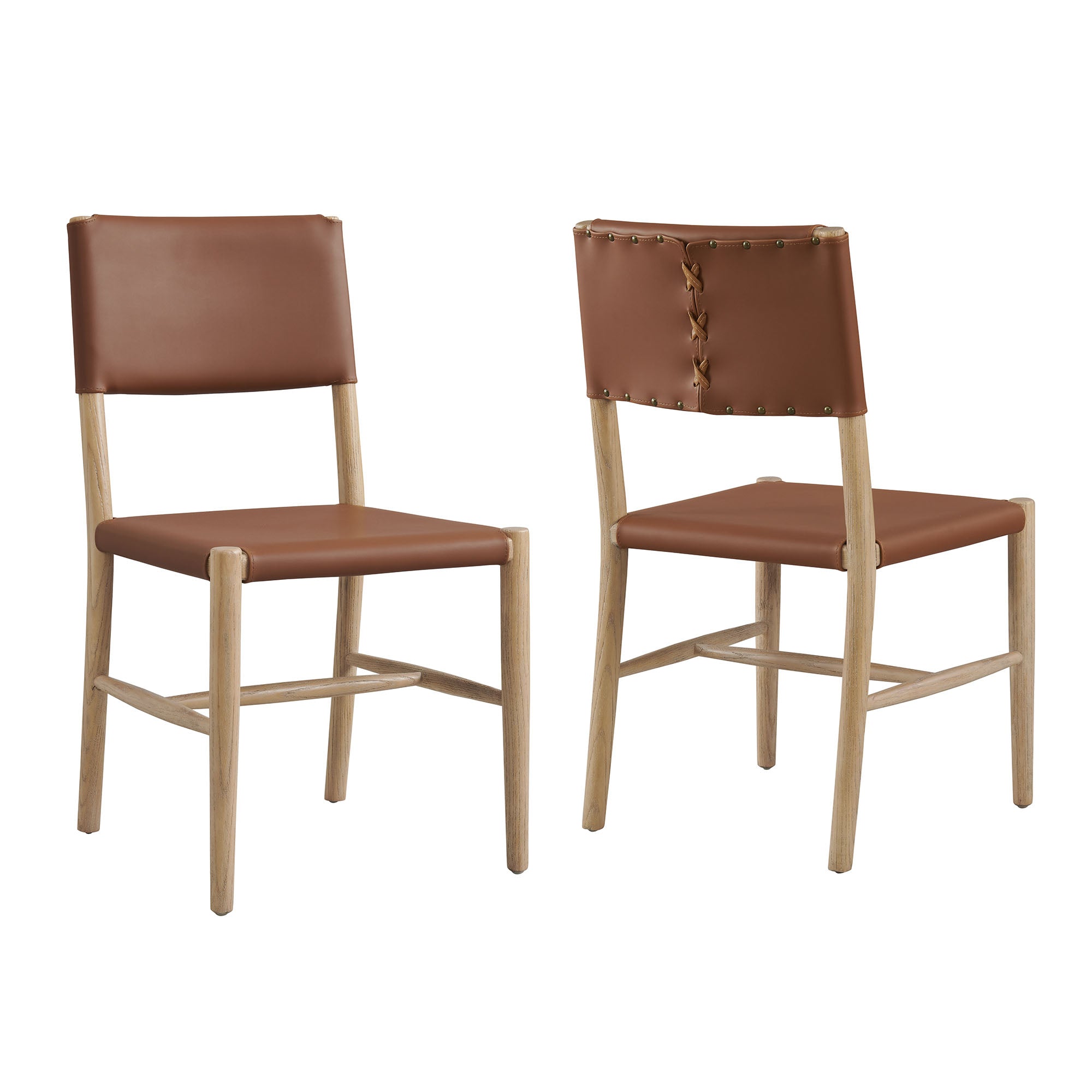 Modway Dover Wood Vegan Leather Dining Side Chairs - Thumbnail 2
