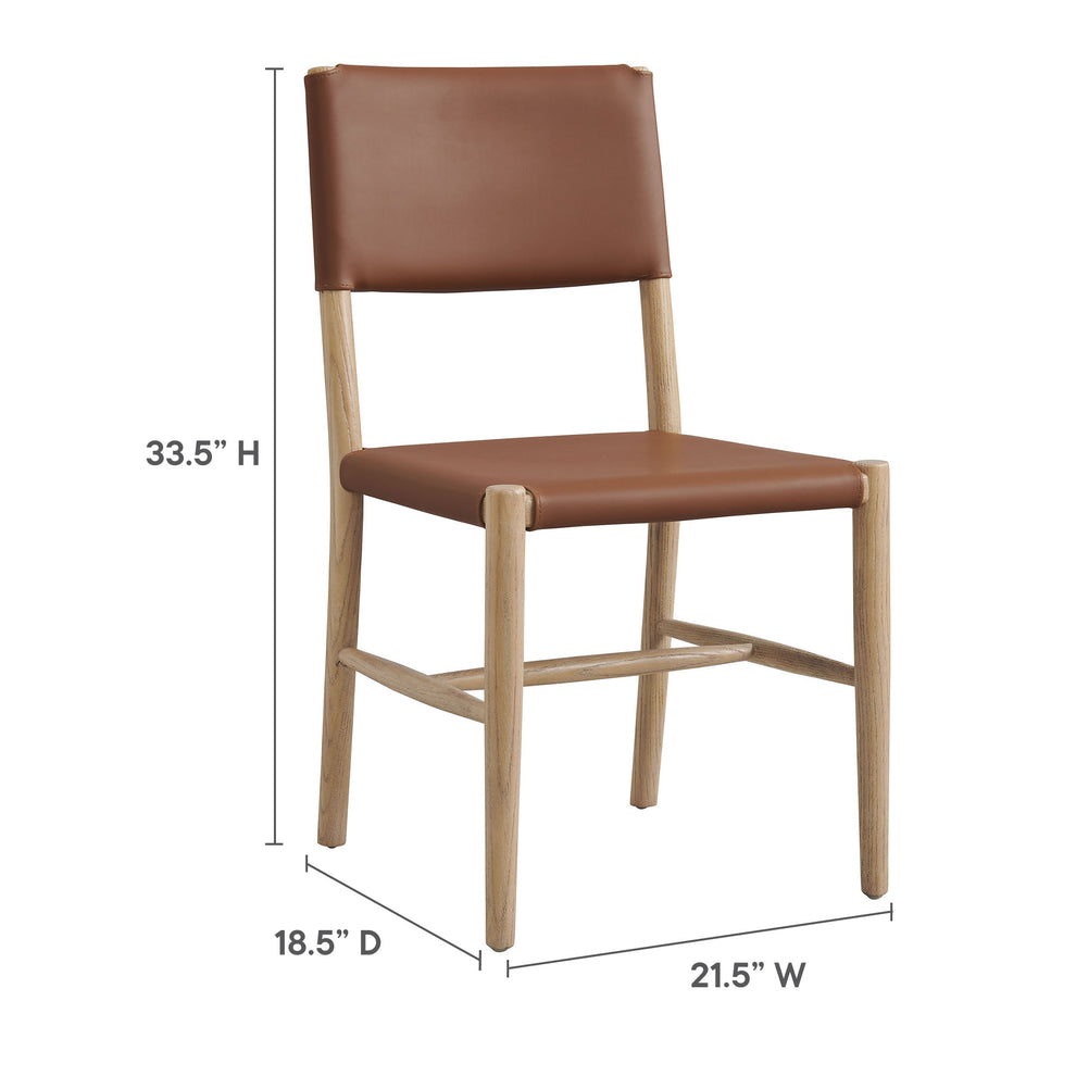 Dover Wood Vegan Leather Dining Side Chairs Set of 2 by Modway | Side Chairs | Modishstore - 10
