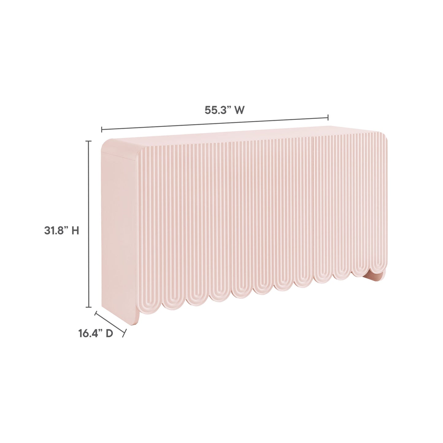 Dahlia Fluted and Scalloped Sideboard Storage Cabinet by Modway | Sideboards | Modishstore - 9