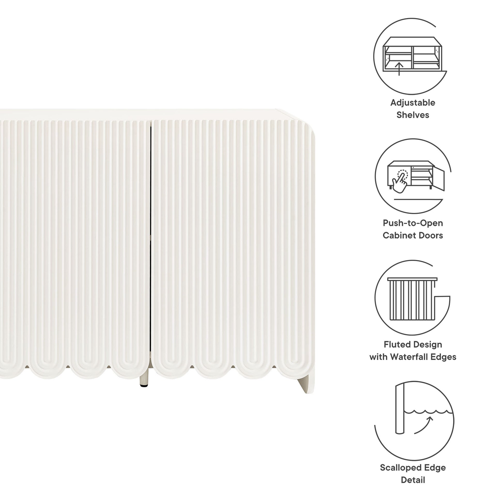 Dahlia Fluted and Scalloped Sideboard Storage Cabinet by Modway | Sideboards | Modishstore - 26