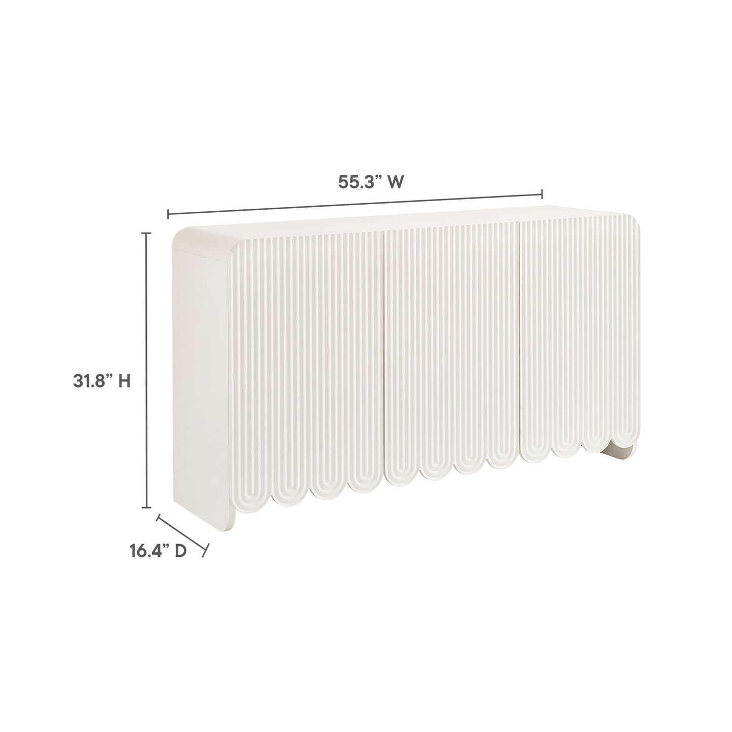 Dahlia Fluted and Scalloped Sideboard Storage Cabinet by Modway | Sideboards | Modishstore - 27