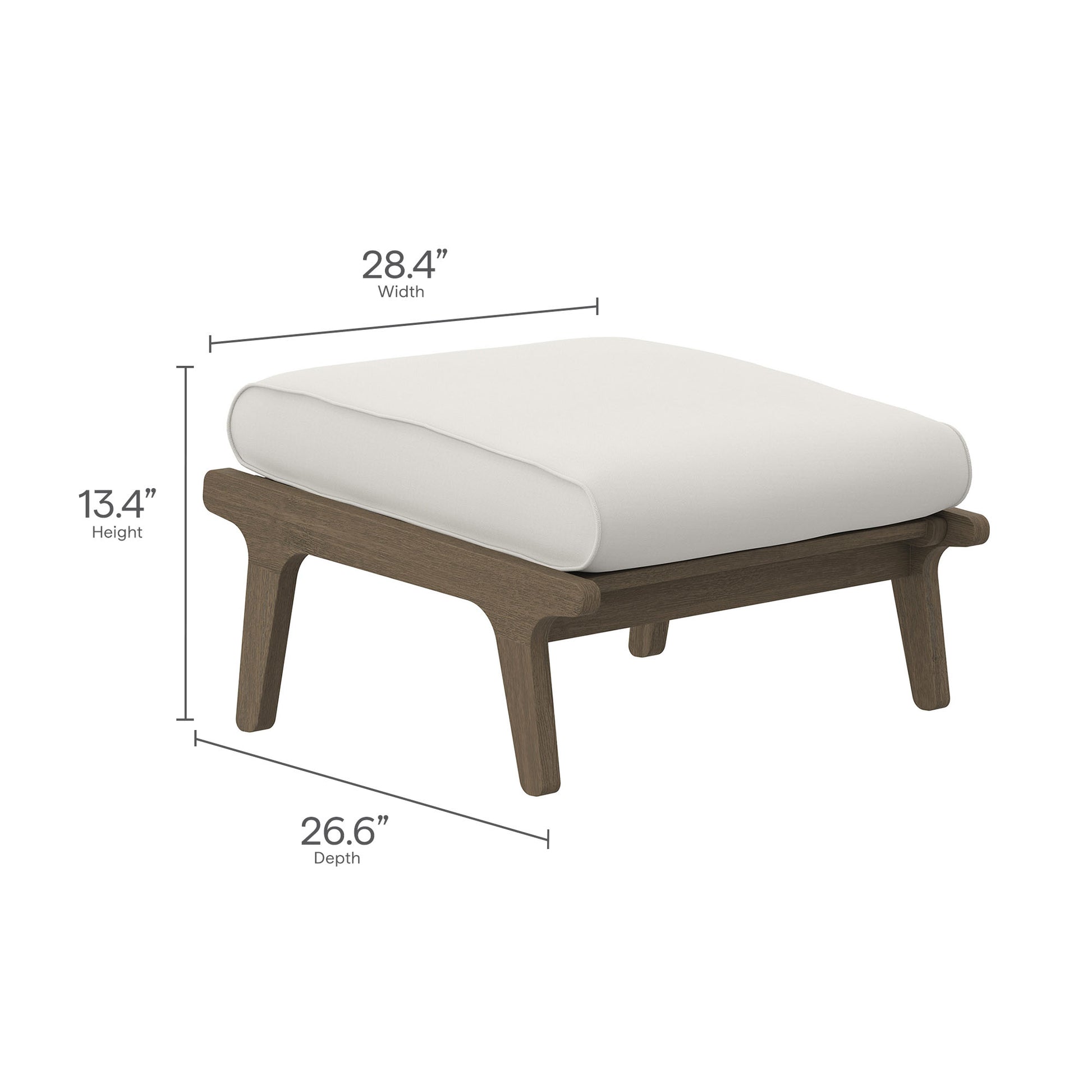 Saratoga Outdoor Patio Teak Ottoman by Modway | Outdoor Patio Daybed | Modishstore - 9