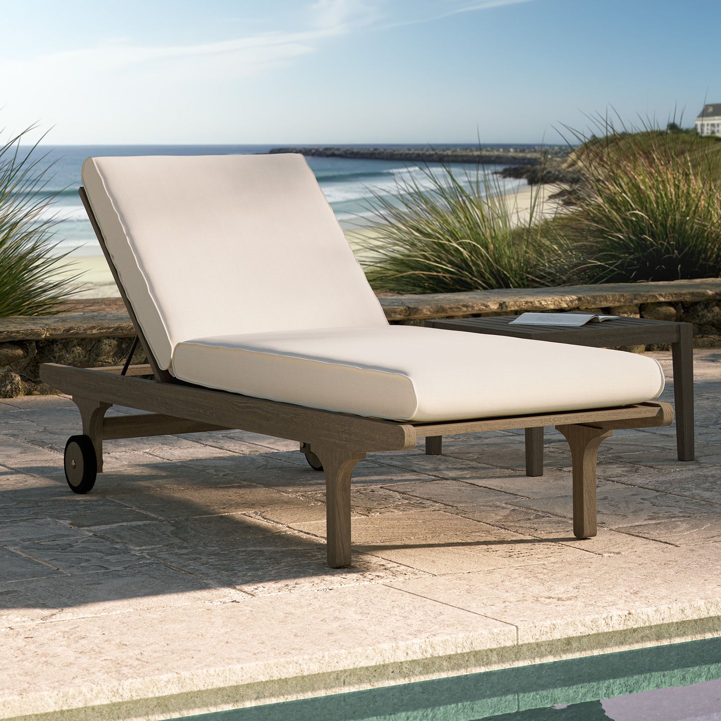 Saratoga Outdoor Patio Teak Chaise Lounge Chair by Modway | Outdoor Patio Daybed | Modishstore - 1