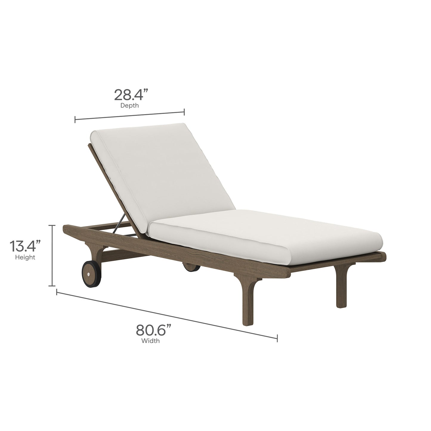 Saratoga Outdoor Patio Teak Chaise Lounge Chair by Modway | Outdoor Patio Daybed | Modishstore - 10