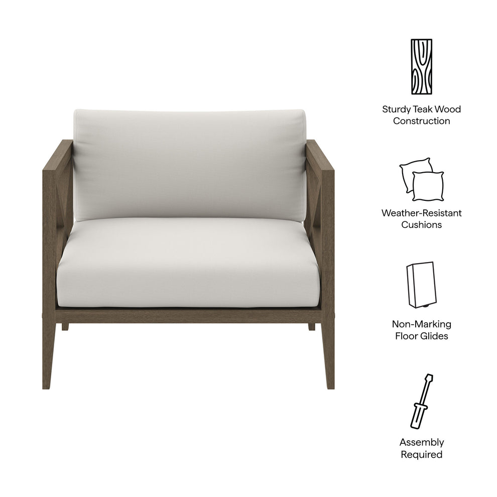 Northlake Outdoor Patio Teak Armchair by Modway | Outdoor Patio Daybed | Modishstore - 9