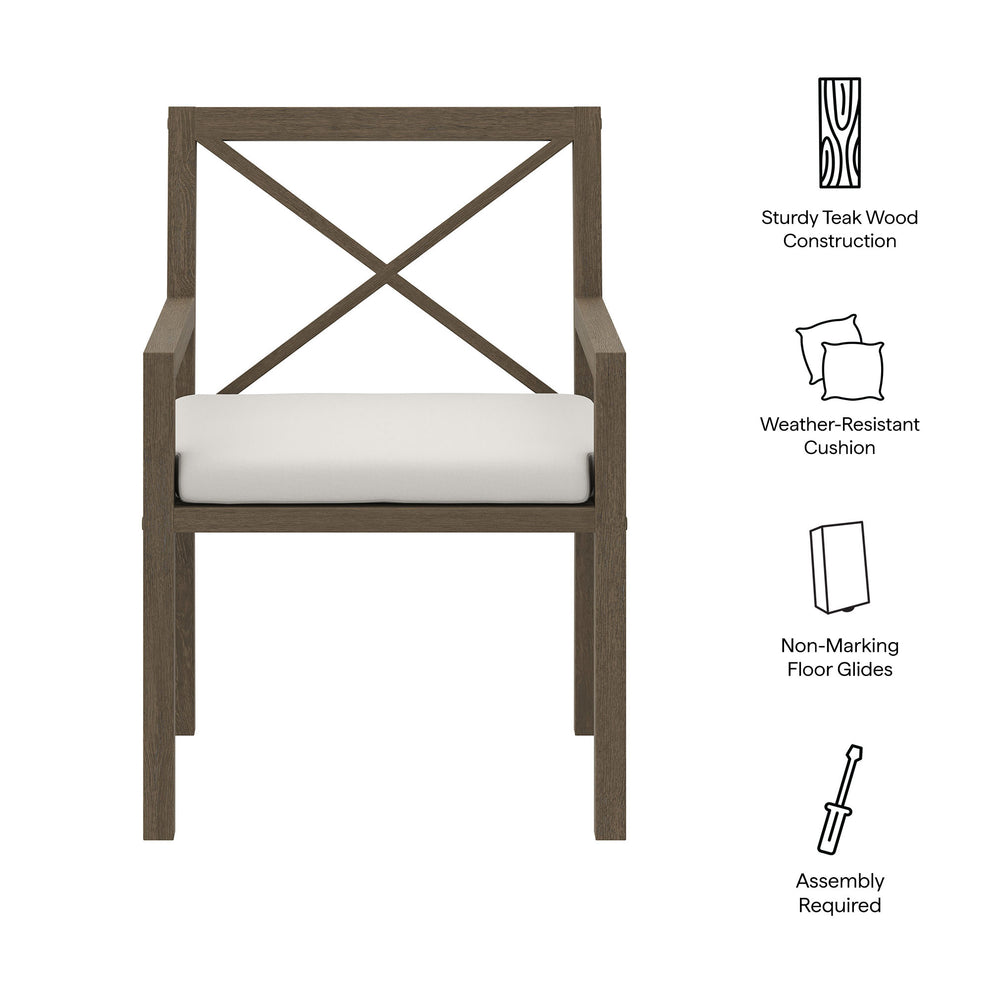 Northlake Outdoor Patio Teak Dining Armchair by Modway | Outdoor Patio Daybed | Modishstore - 9