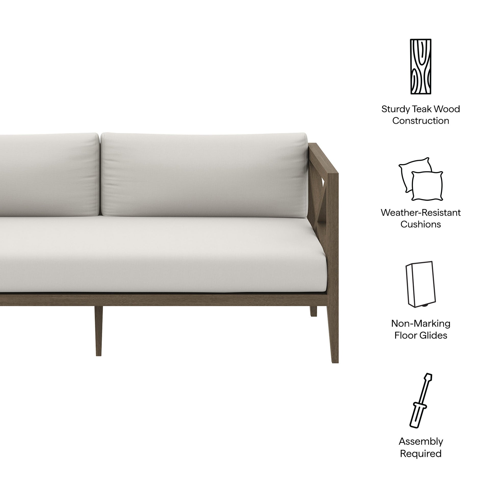 Northlake Outdoor Patio Teak Loveseat by Modway | Loveseats | Modishstore - 9