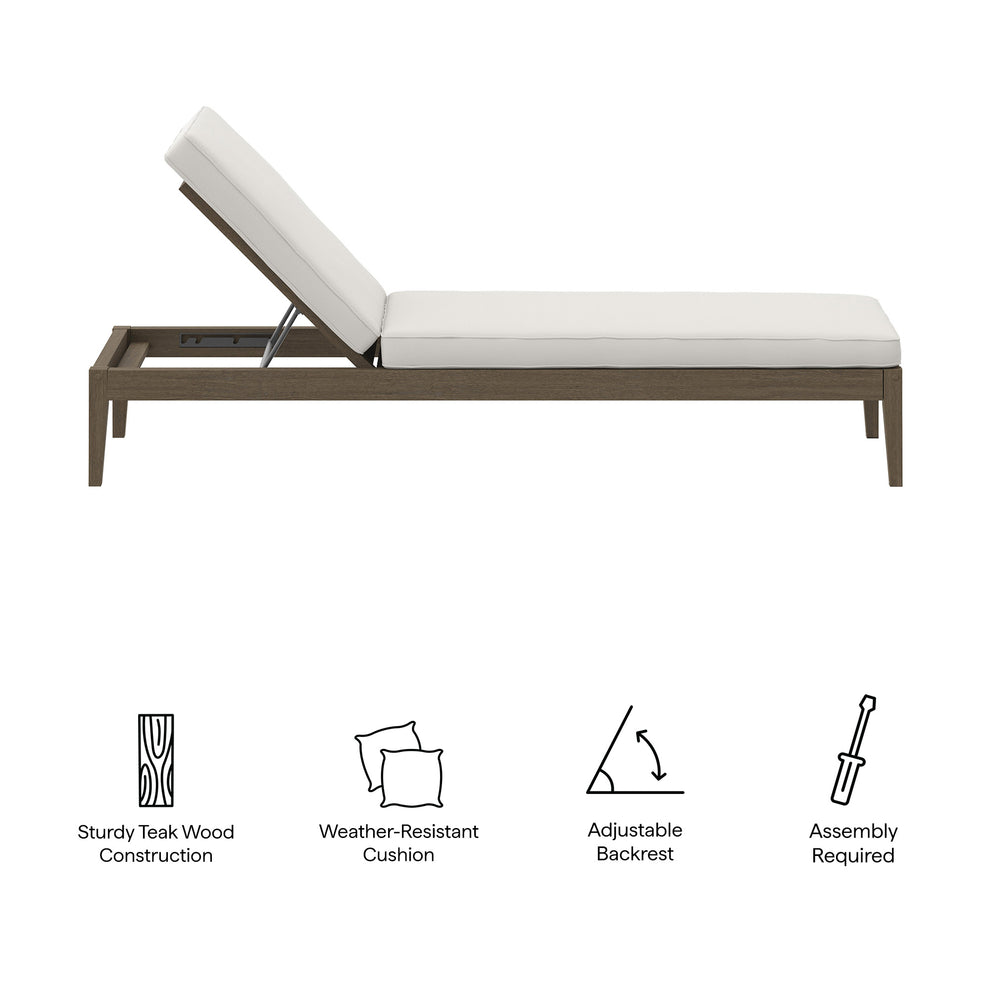 Northlake Outdoor Patio Teak Chaise Lounge by Modway | Outdoor Patio Daybed | Modishstore - 9
