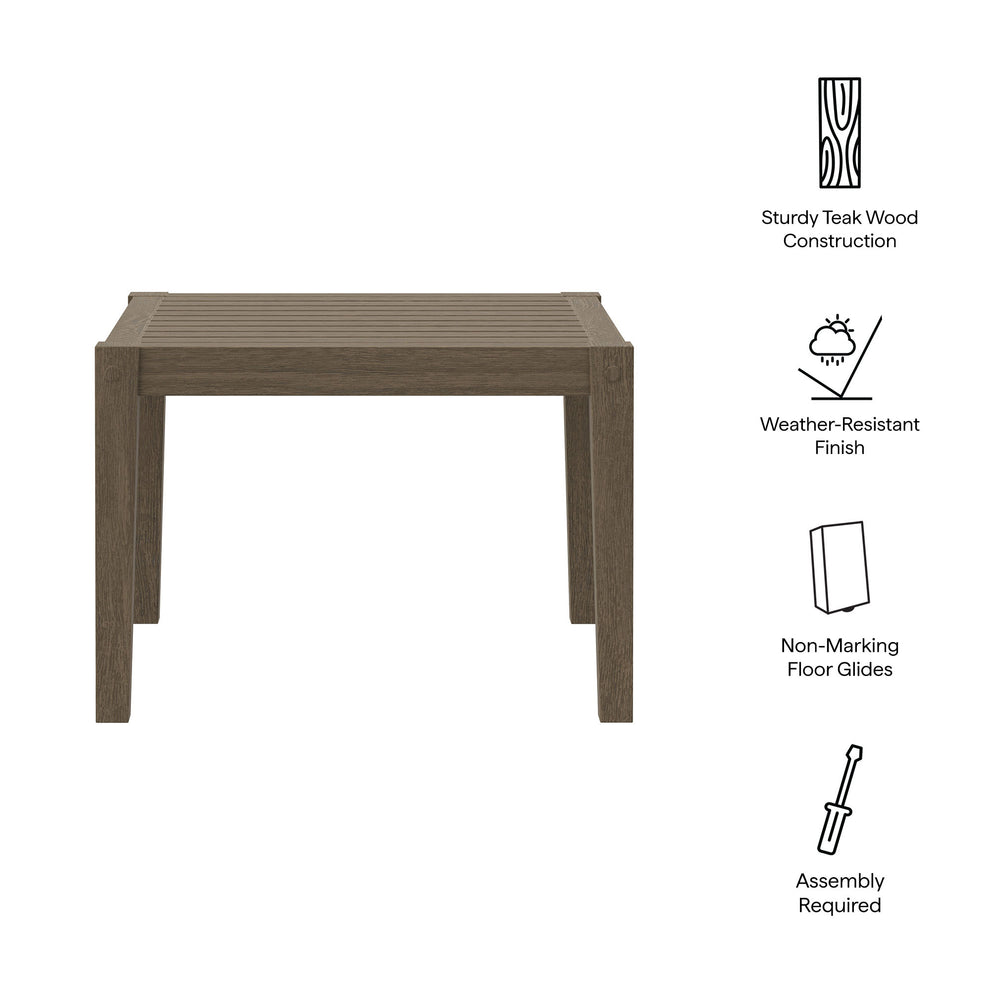 Northlake Square Outdoor Patio Teak Side Table by Modway | Outdoor Patio Daybed | Modishstore - 8