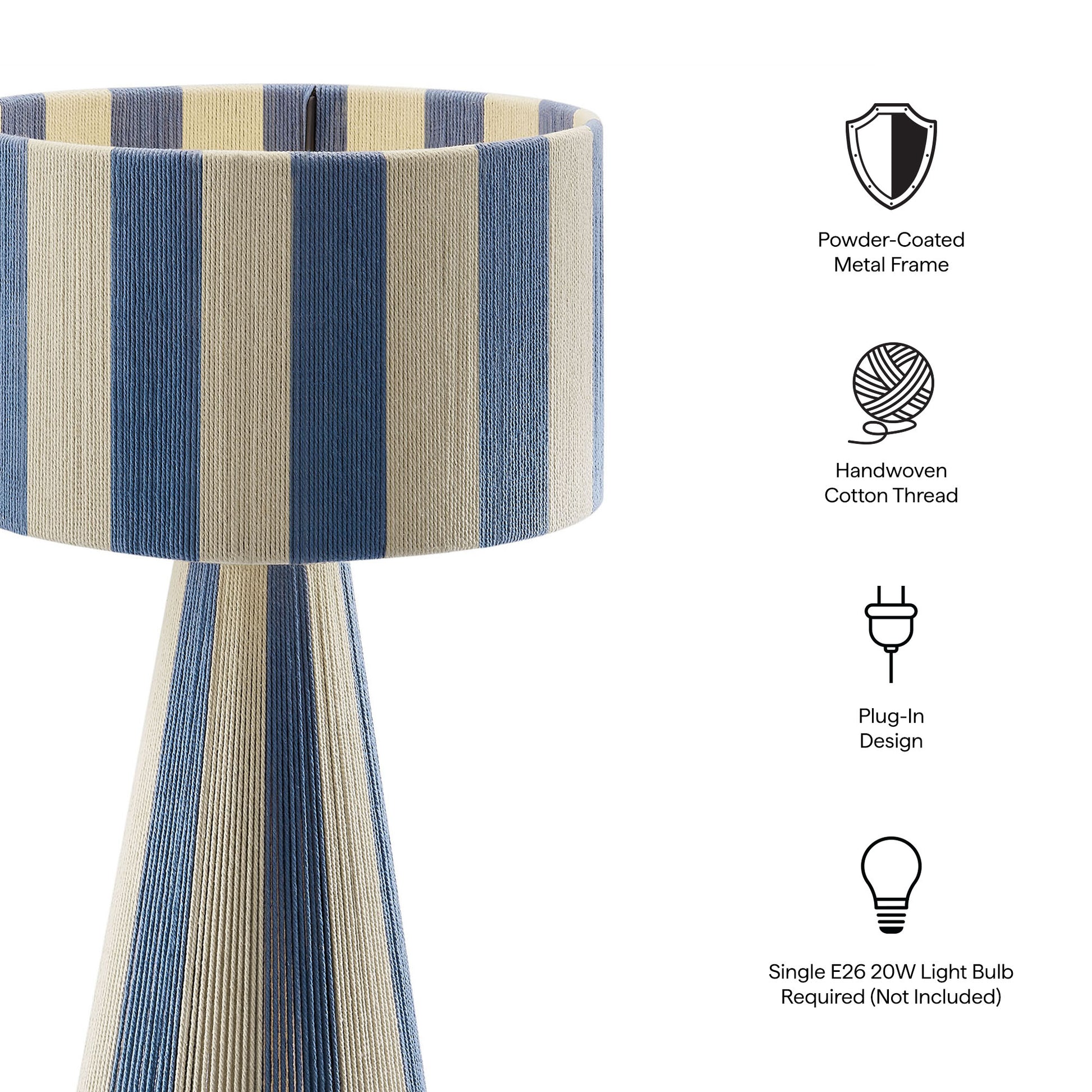 Renae Handwoven Cotton Thread Striped Table Lamp by Modway | Table Lamps | Modishstore - 19