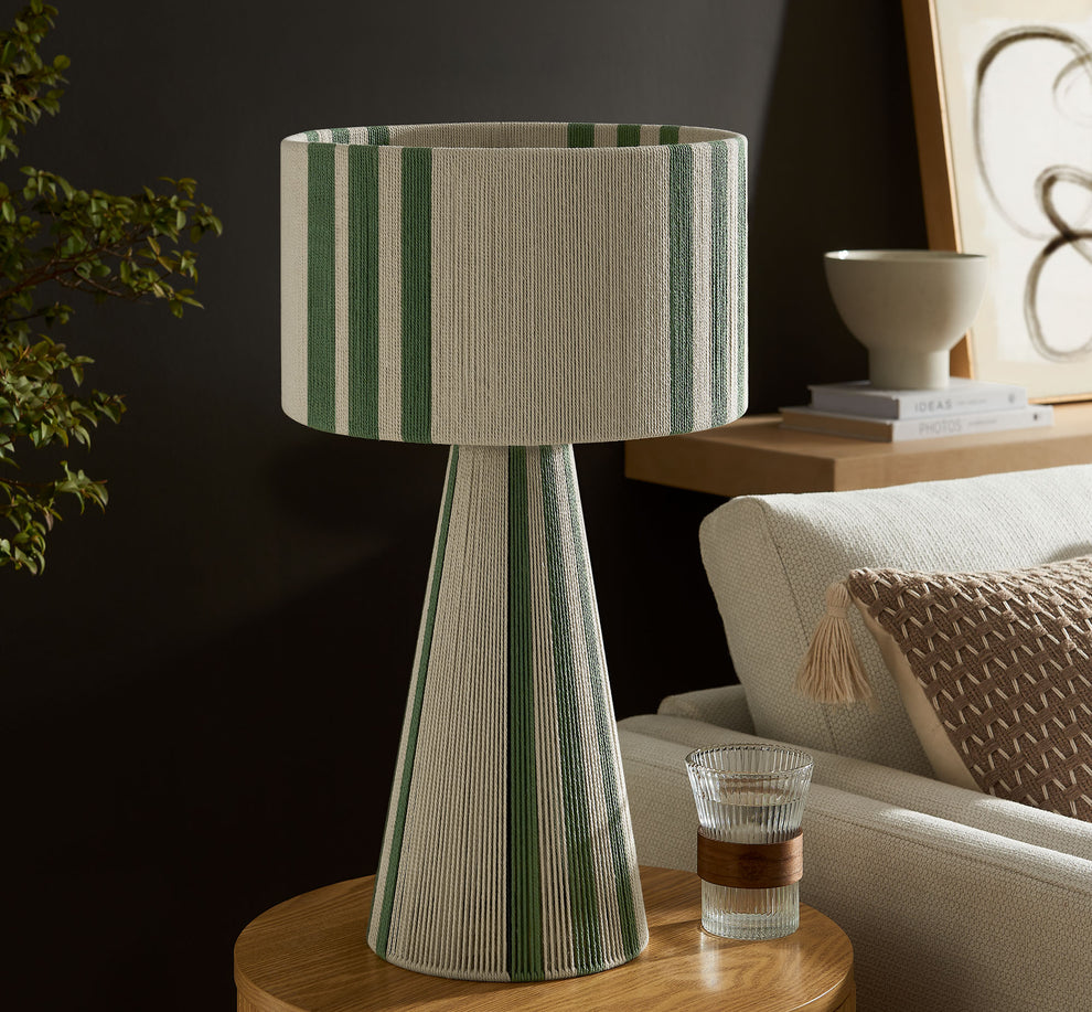 Gia Handwoven Cotton Thread Striped or Plain Table Lamp by Modway | Table Lamps | Modishstore - 1